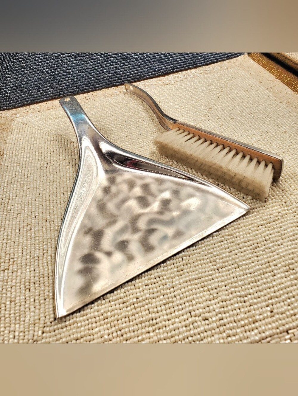 Vintage WMF - IKORA E.P. Brass table brush and pan Made in Germany - 1950s